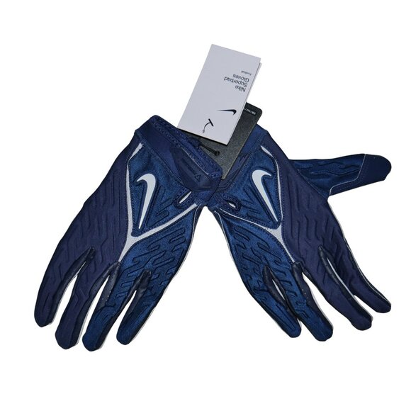 RARE Nike Superbad NFL ISSUED Football Gloves 3XL Navy Blue/White Padded NWT - Picture 7 of 8